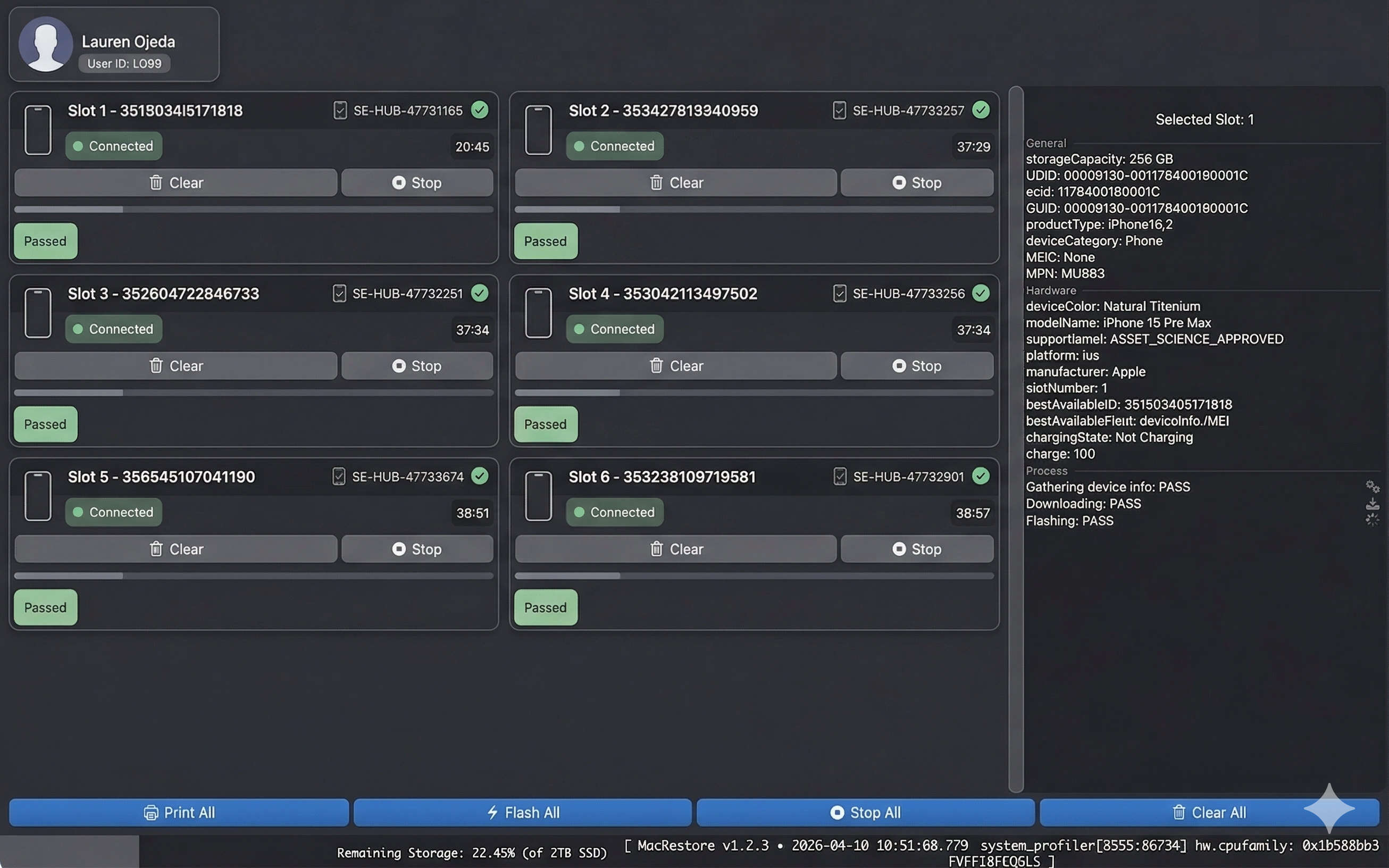 Asset Science data cleaning software performing ADISA-certified data erasure on a Mac device